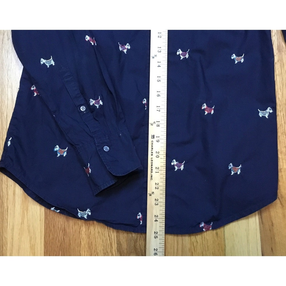 Woman's J Crew Perfect Shirt In Dog Days Embroidery Scottish Terrier Size 2 - Picture 4 of 8